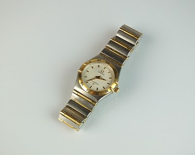 Lot 53 - A Lady's Omega constellation stainless steel and gilt wristwatch