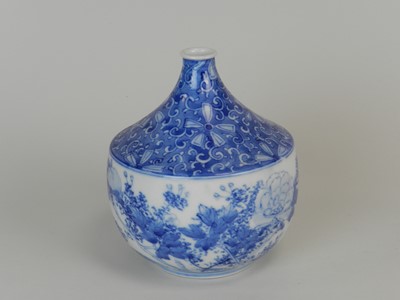 Lot 188 - A Japanese Arita blue and white bottle vase,...