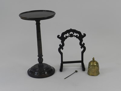 Lot 282 - A Chinese bronze temple bell and stand,...