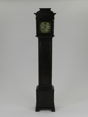 Lot 378 - An Edwardian oak 'grandmother' clock, with...