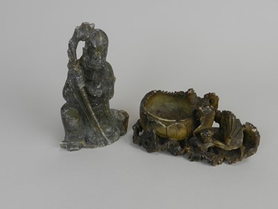 Lot 284 - Two Chinese soapstone carvings, 19th century,...