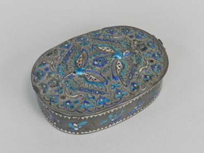 Lot 292 - A Chinese enamelled silver makeup box, circa...