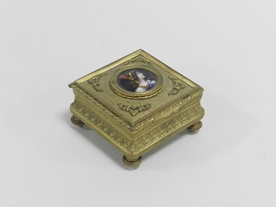 Lot 345 - A 19th century French gilt metal jewellery box,...