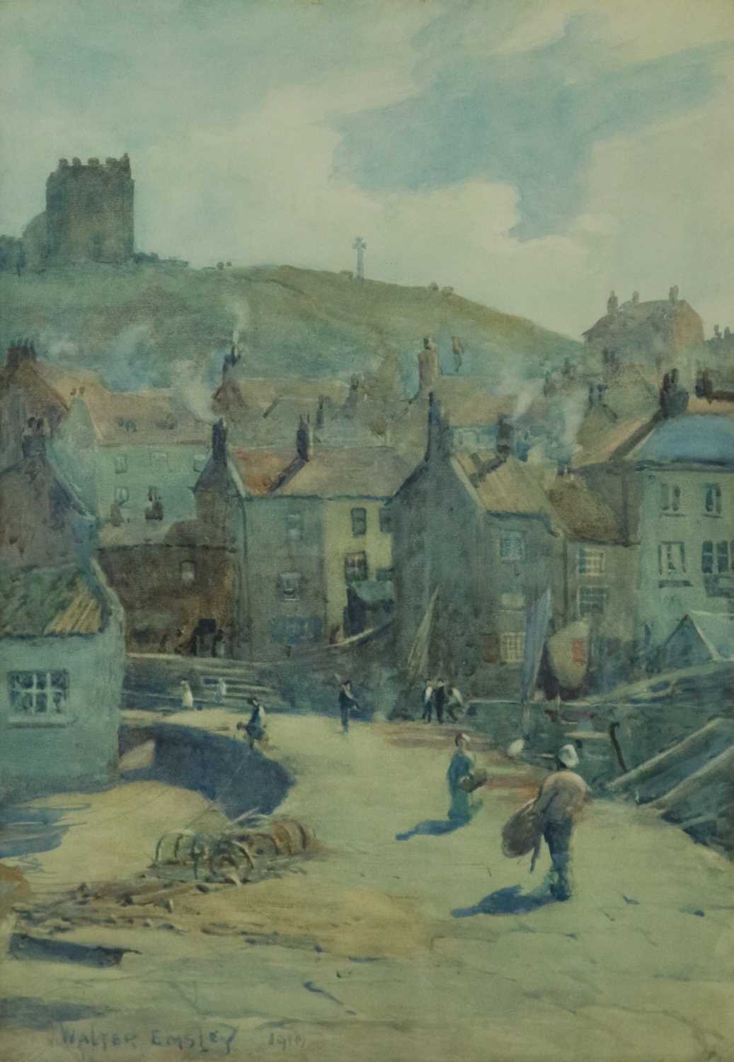 Lot 200 - Walter Emsley (British 1860-1938), The Old Pier Whitby