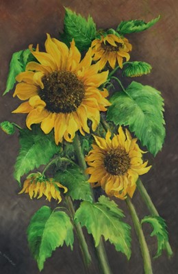 Lot 187 - K Gunlack (British 1910-2013), Sunflowers