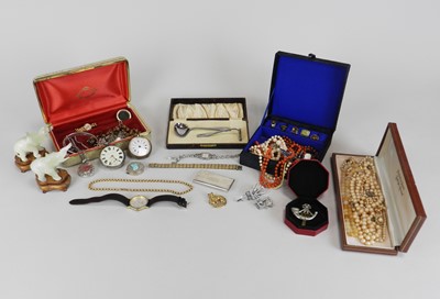 Lot 355 - A collection of silver and costume jewellery