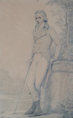 Lot 113 - Henry Edridge (British 1768-1821) Gentleman Leaning Against a Marble Column