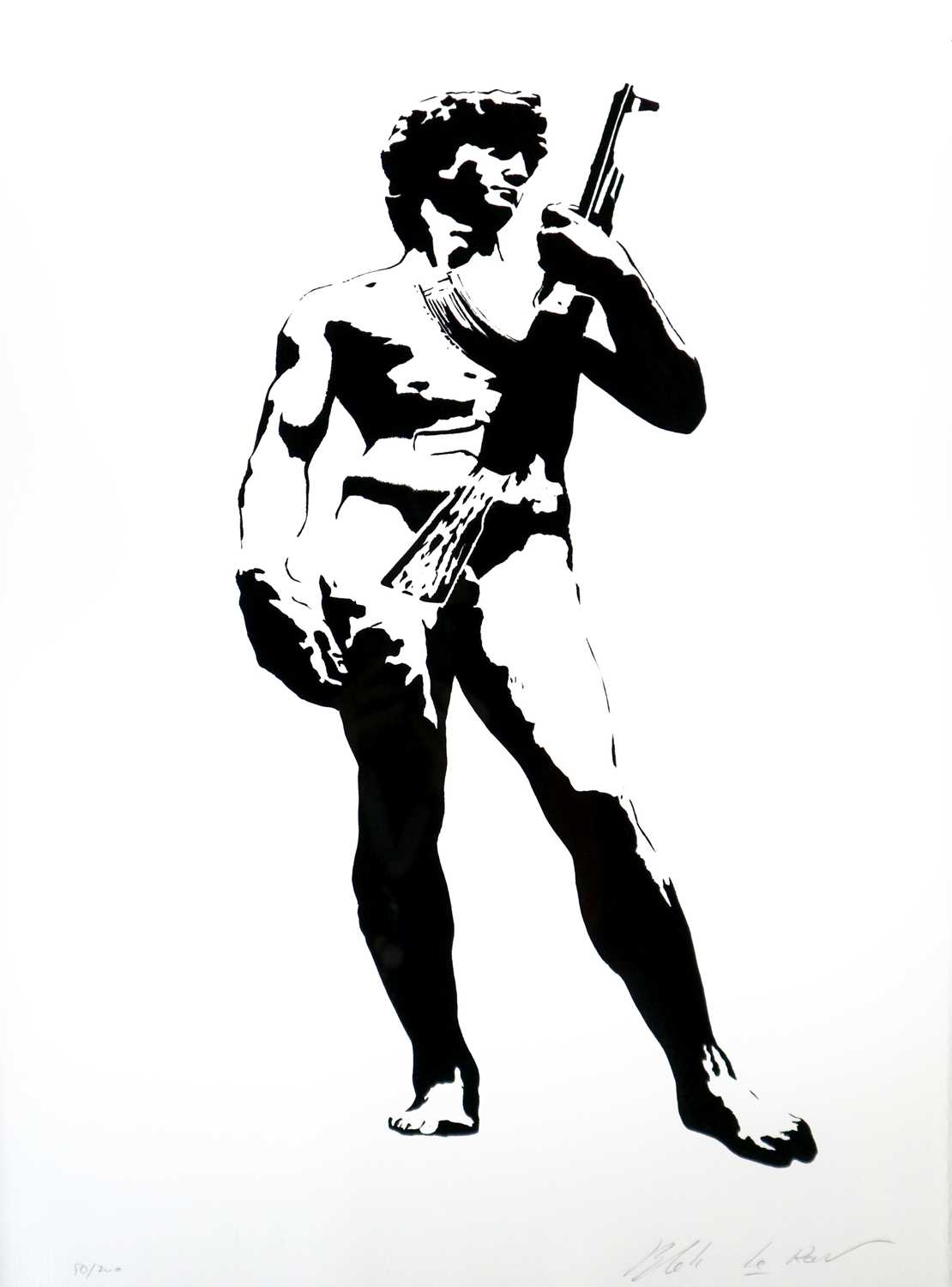 Lot 1 - Blek le Rat (French Contemporary) David with Kalashnikov