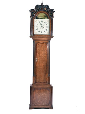 Lot 308 - A George III 8-day, oak and mahogany crossbanded longcase clock