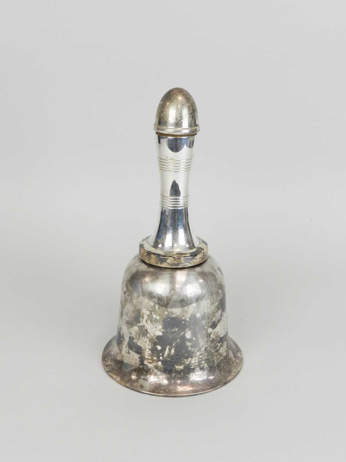 Lot 17 - A silver plated bell shaped cocktail shaker