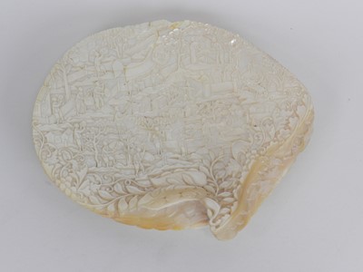 Lot 297 - A Chinese carved mother of pearl shell, Qing...