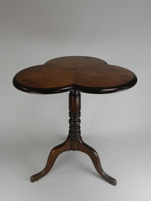 Lot 510 - A 19th century walnut, trefoil-shaped top occasional table