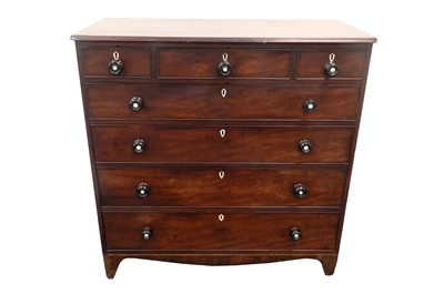 Lot 491 - A 19th century rectangular, mahogany chest of drawers