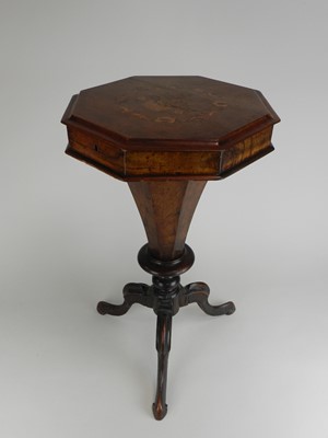 Lot 521 - A Victorian walnut , trumpet-form work table