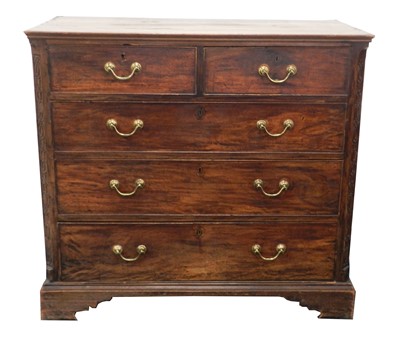 Lot 497 - A George III rectangular, mahogany chest of drawers