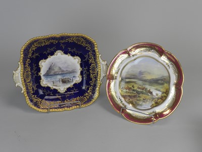 Lot 395 - Two Coalport named view plates late 19th and...