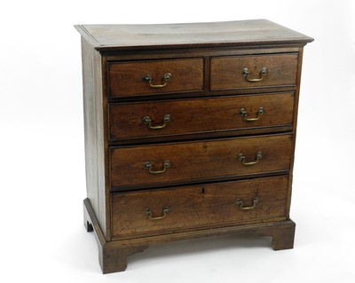 Lot 496 - An early 19th century rectangular oak chest of drawers