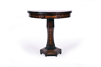 Lot 451 - A 19th century Dutch marquetry demi-lune tea table