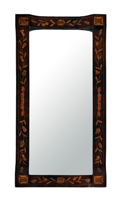 Lot 425 - A 19th century Dutch marquetry pier mirror