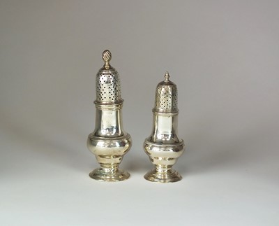 Lot 153 - Two George III silver casters