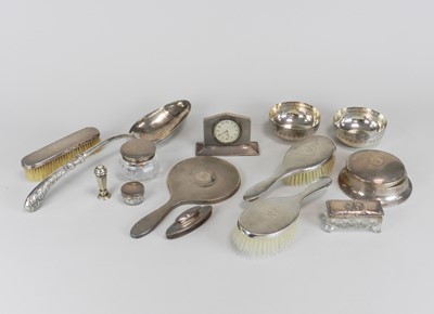 Lot 344 - A collection of silver and white metal wares