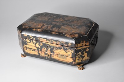 Lot 324 - A Chinese export lacquer workbox