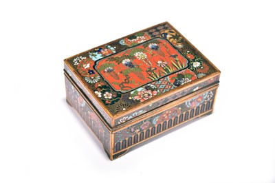 Lot 380 - A Japanese cloisonne box and cover