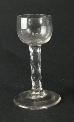 Lot 216 - A late 18th-century faceted stem cordial glass