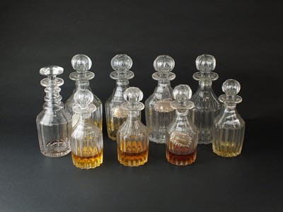 Lot 218 - Nine early 19th-century glass decanters