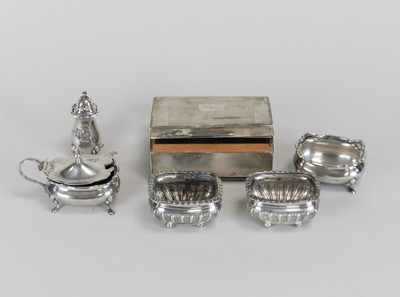 Lot 334 - A set of three silver cruets