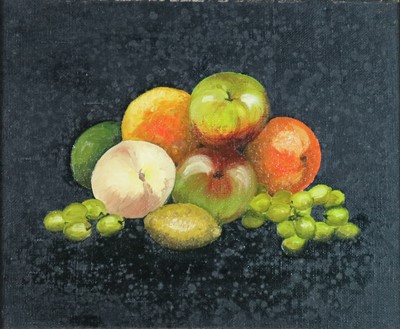 Lot 301 - Three Oil Landscapes and Still Life of Fruit