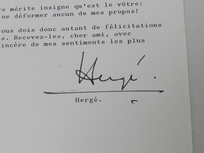 Lot 68 - HERGÉ, Belgian Cartoonist (1907-1983), typed...