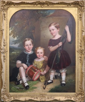 Lot 209 - Attributed to Henry Spurrier Parkman (British, 1814-1864), Portrait of Three Children