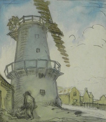 Lot 289 - Attributed to Sir William Orpen (British 1878-1931), Man working before a Windmill