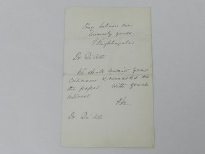 Lot 84 - NIGHTINGALE, Florence, nursing pioneer...