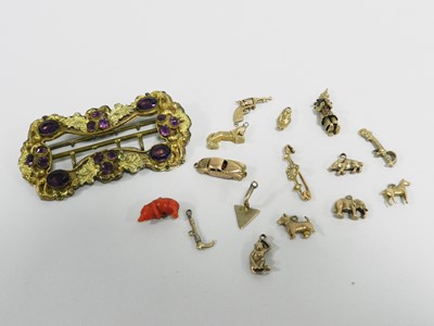 Lot 352 - A collection of 9ct gold and yellow metal charms