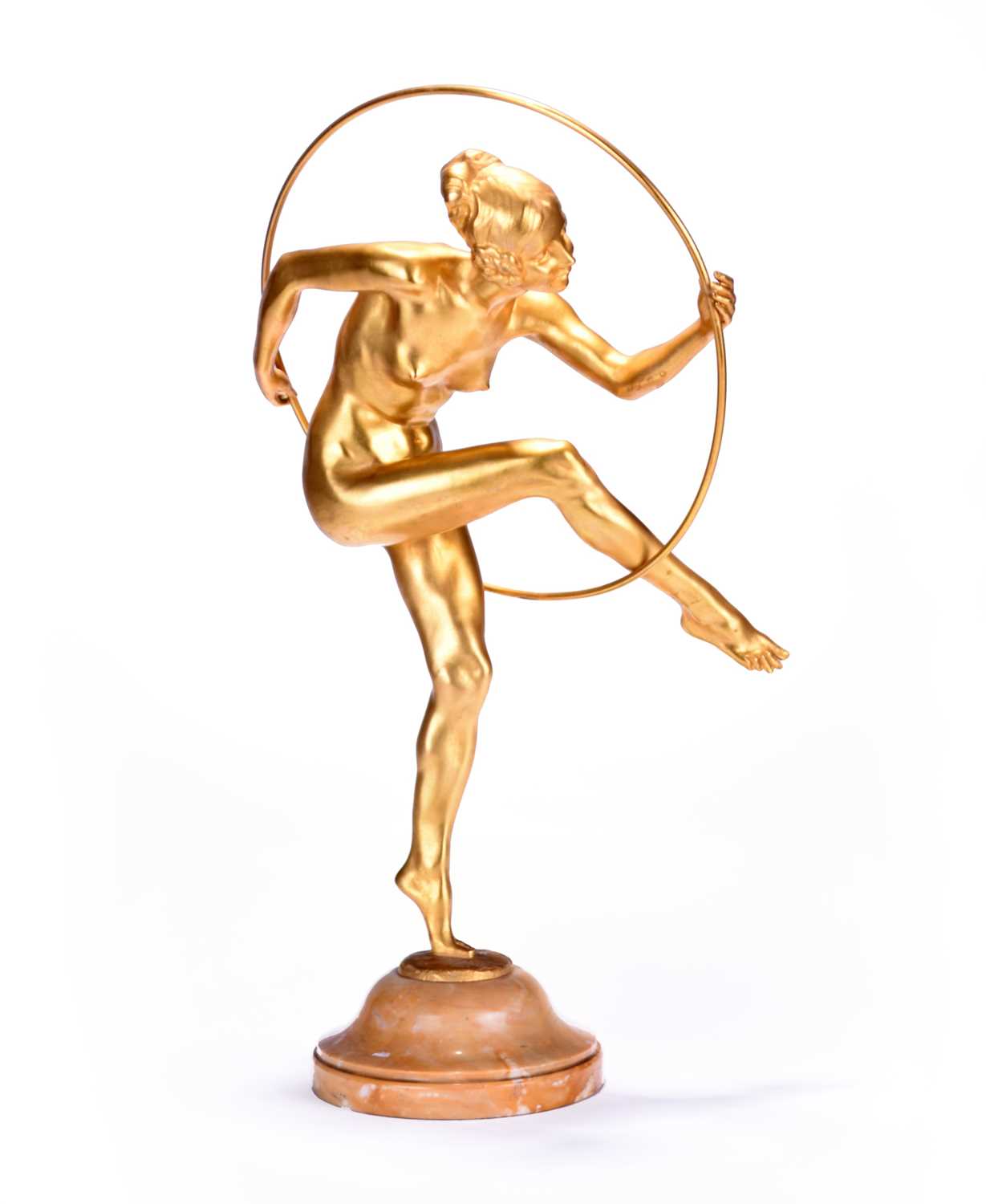 Lot 403 - L* Alliot, an Art Deco style female nude hoop dancer