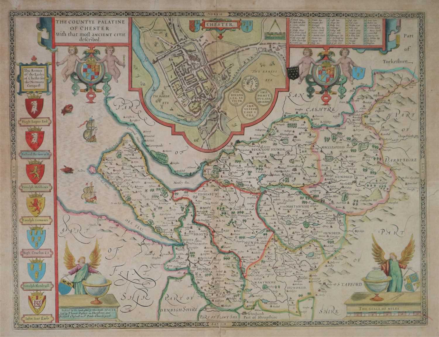Lot 68 - Two 17th Century or later maps of Cheshire including John Speed