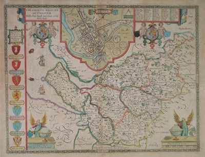 Lot 68 - Two 17th Century or later maps of Cheshire including John Speed