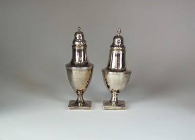 Lot 150 - Two George III silver sugar casters