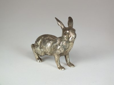 Lot 19 - A  German white metal model of a hare