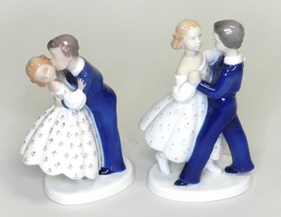 Lot 174 - A pair of Bing and Grondahl figural dancer groups