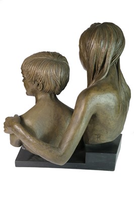 Lot 149 - Francis Roe (British 20th Century) Sculpture of Two Children
