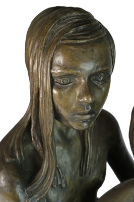 Lot 149 - Francis Roe (British 20th Century) Sculpture of Two Children