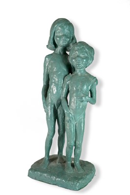 Lot 54 - Koos van der Kaaij (Dutch 1900-1976) Pair of Standing Children