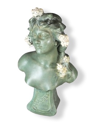 Lot 213 - An Austrian Art Nouveau terracotta bust of Marguerite