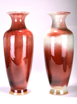 Lot 182 - A pair of Chinese sang de boeuf style vases