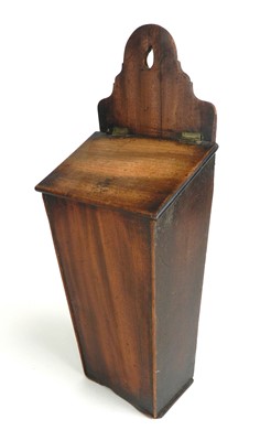 Lot 295 - A George III mahogany wall-hanging candle box