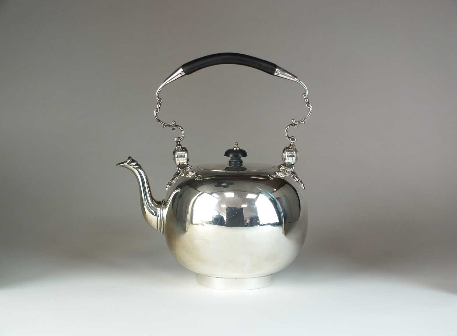 Lot 15 - A Victorian silver spirit kettle