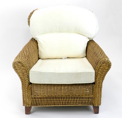 Lot 298 - A contemporary wicker-work , conservatory armchair